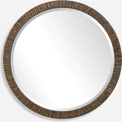 Wayde Mirror by Uttermost in gold. Made from bark, glass, mdf in a eclectic & global style.