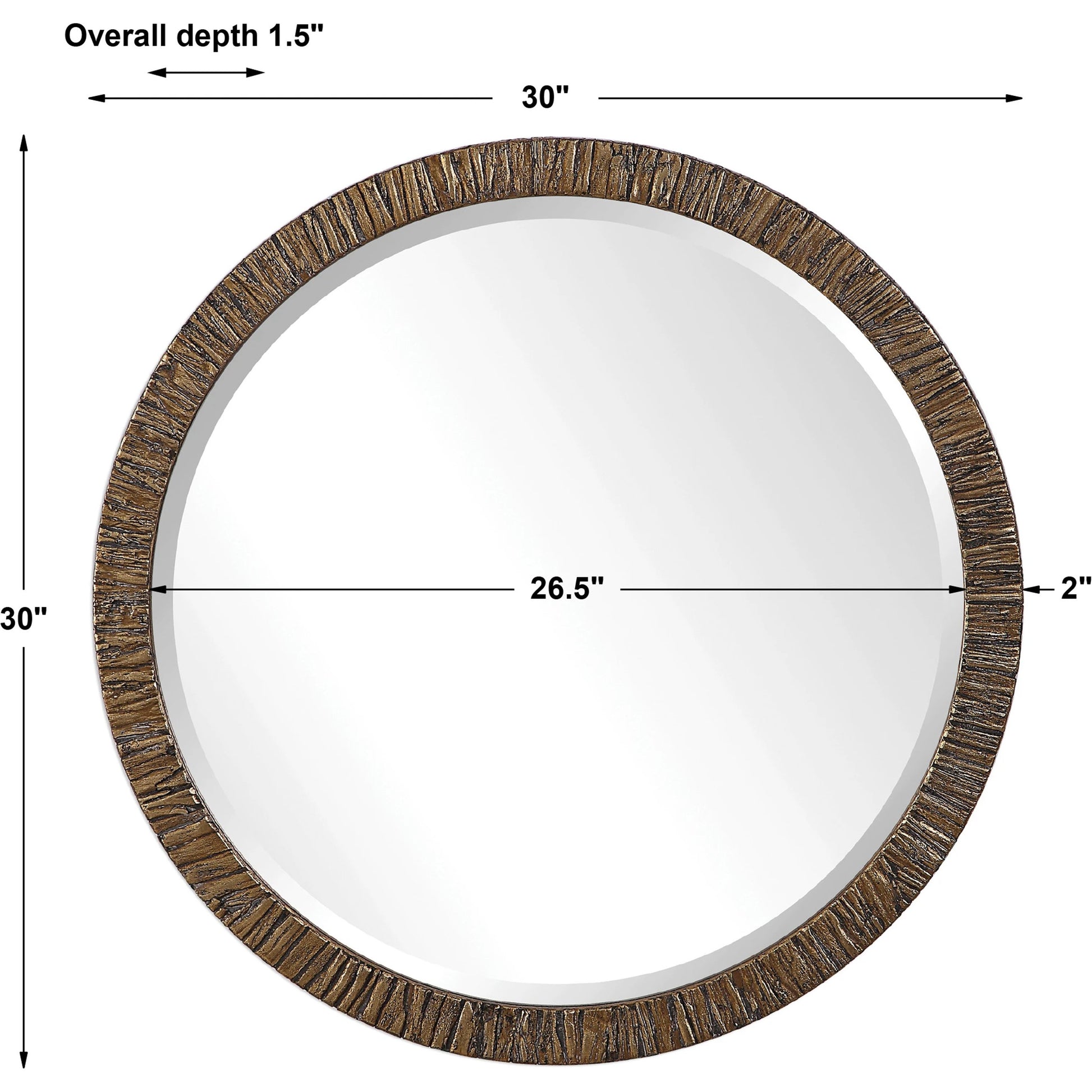 Wayde Mirror by Uttermost in gold. Made from bark, glass, mdf in a eclectic & global style.