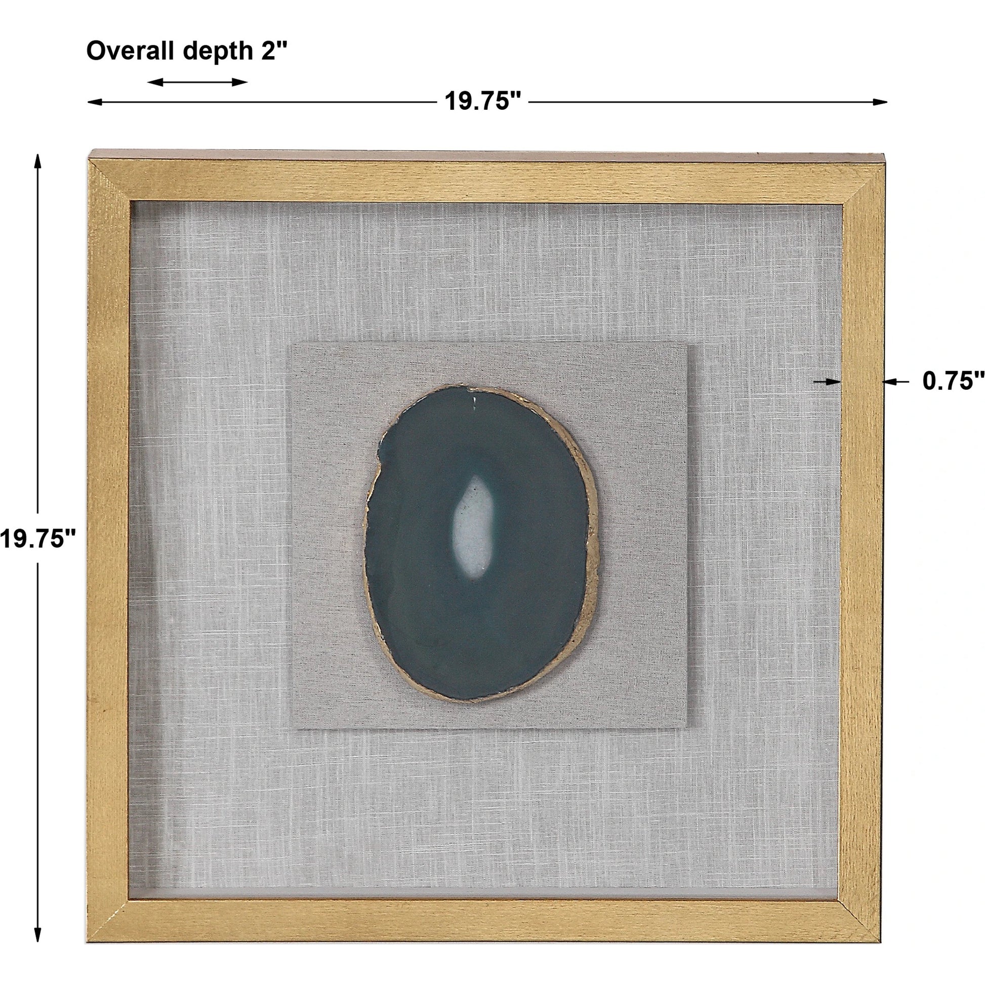 Keeva Agate Stone Shadow Box by Uttermost. Made from pine, agate, glass, mdf, linen in a eclectic & global style.