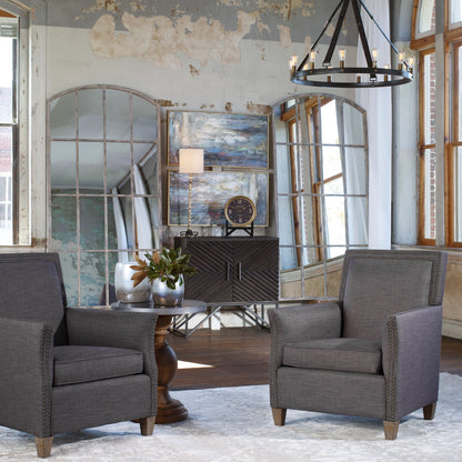 Amiel Ivory Arched Mirror by Uttermost. Made from metal, glass, mdf in a cottage & farmhouse style.