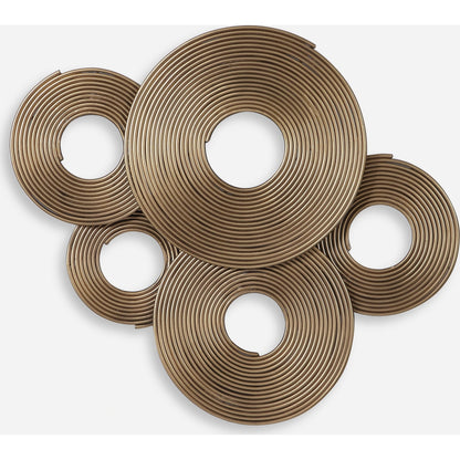 Ahmet Rings Wall Decor by Uttermost in gold. Made from iron in a eclectic & global style.