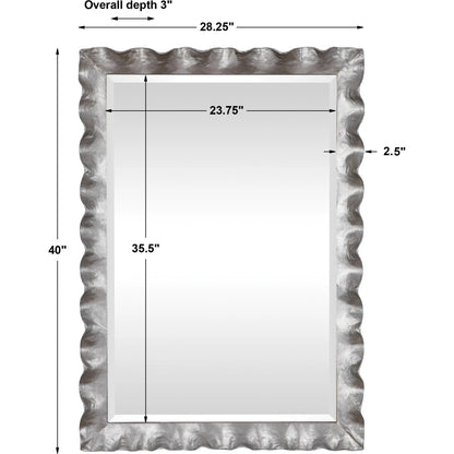 Haya Vanity Mirror by Uttermost in silver. Made from mirror, iron, mdf in a transitional style.