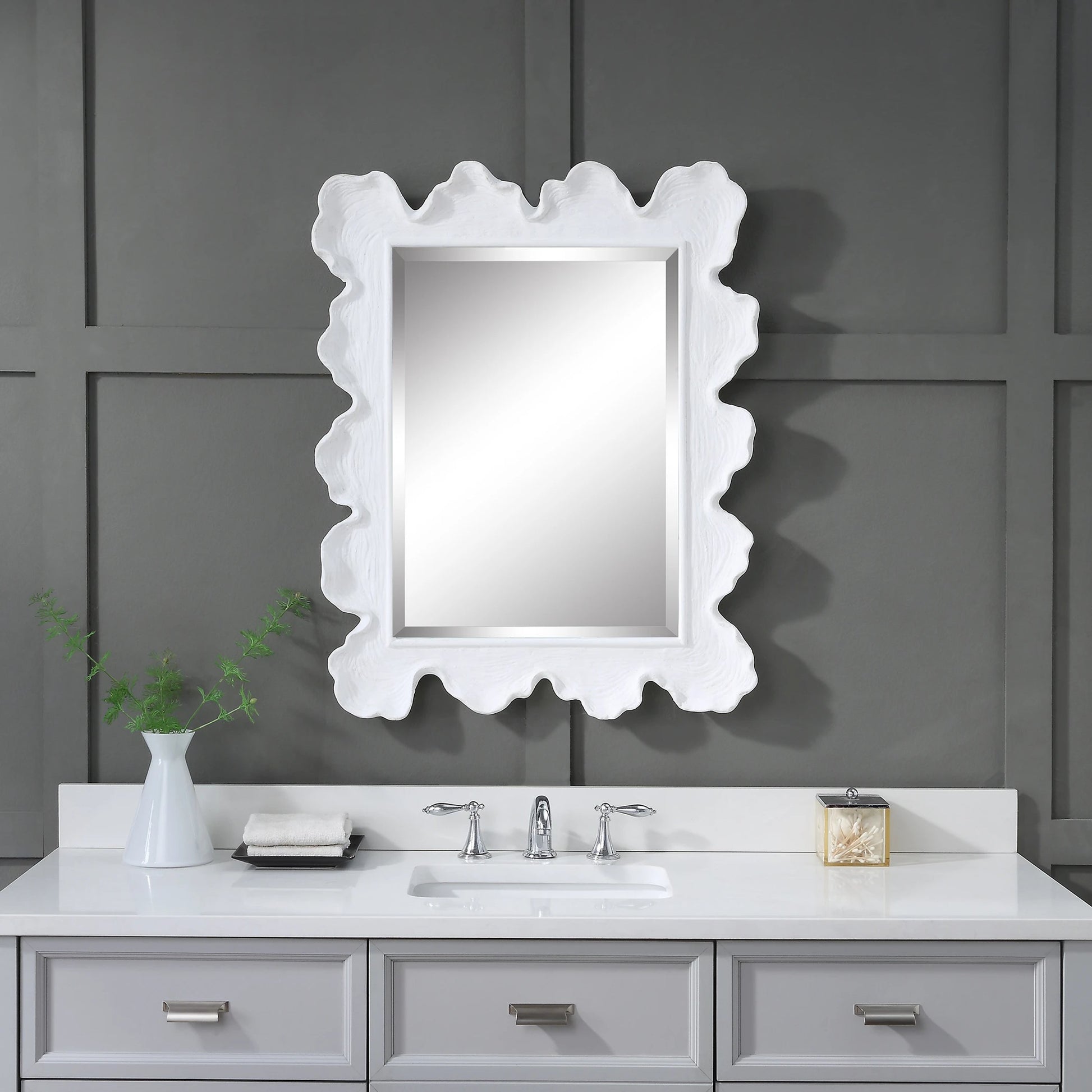 Sea Coral Coastal Mirror by Uttermost. Made from glass, resin in a transitional style.