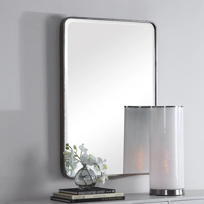 Aramis Silver Mirror by Uttermost in silver. Made from iron, glass, mdf in a modern style.