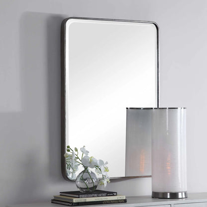 Aramis Silver Mirror by Uttermost in silver. Made from iron, glass, mdf in a modern style.