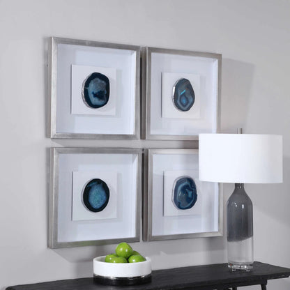 Kalia Shadow Box by Uttermost in blue. Made from agate, pine, glass, mdf, linen in a transitional style.