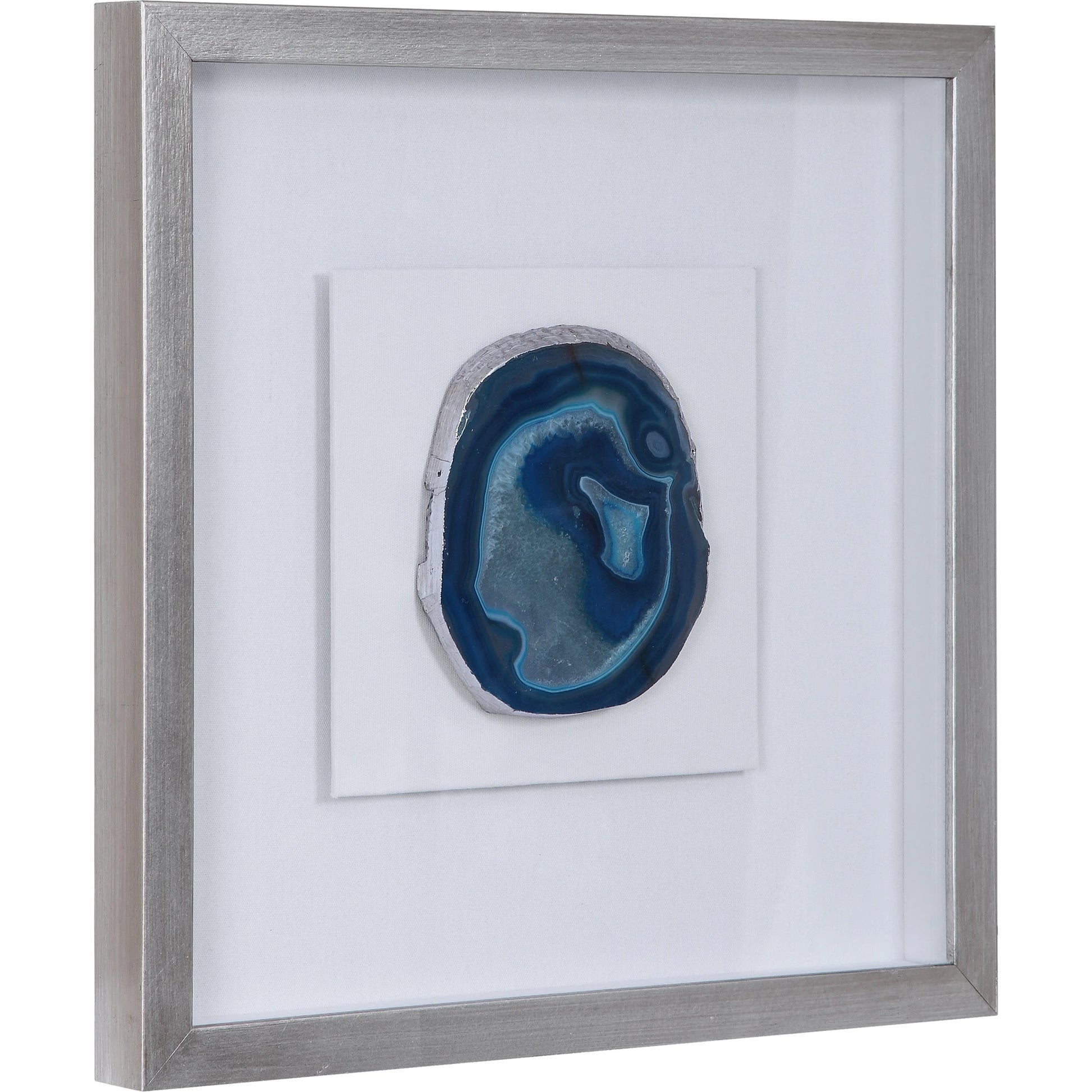 Kalia Shadow Box by Uttermost in blue. Made from agate, pine, glass, mdf, linen in a transitional style.