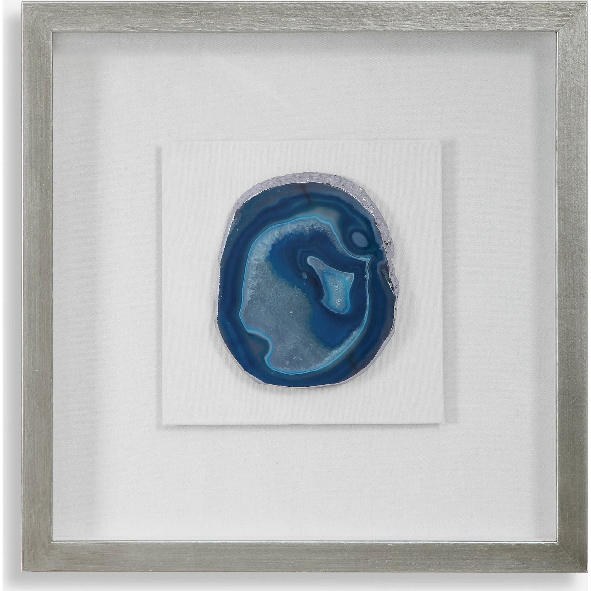 Kalia Shadow Box by Uttermost in blue. Made from agate, pine, glass, mdf, linen in a transitional style.