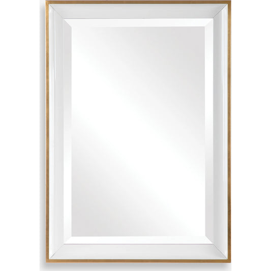 Gema Mirror by Uttermost in white. Made from mirror, fir, mdf, paper in a transitional style.