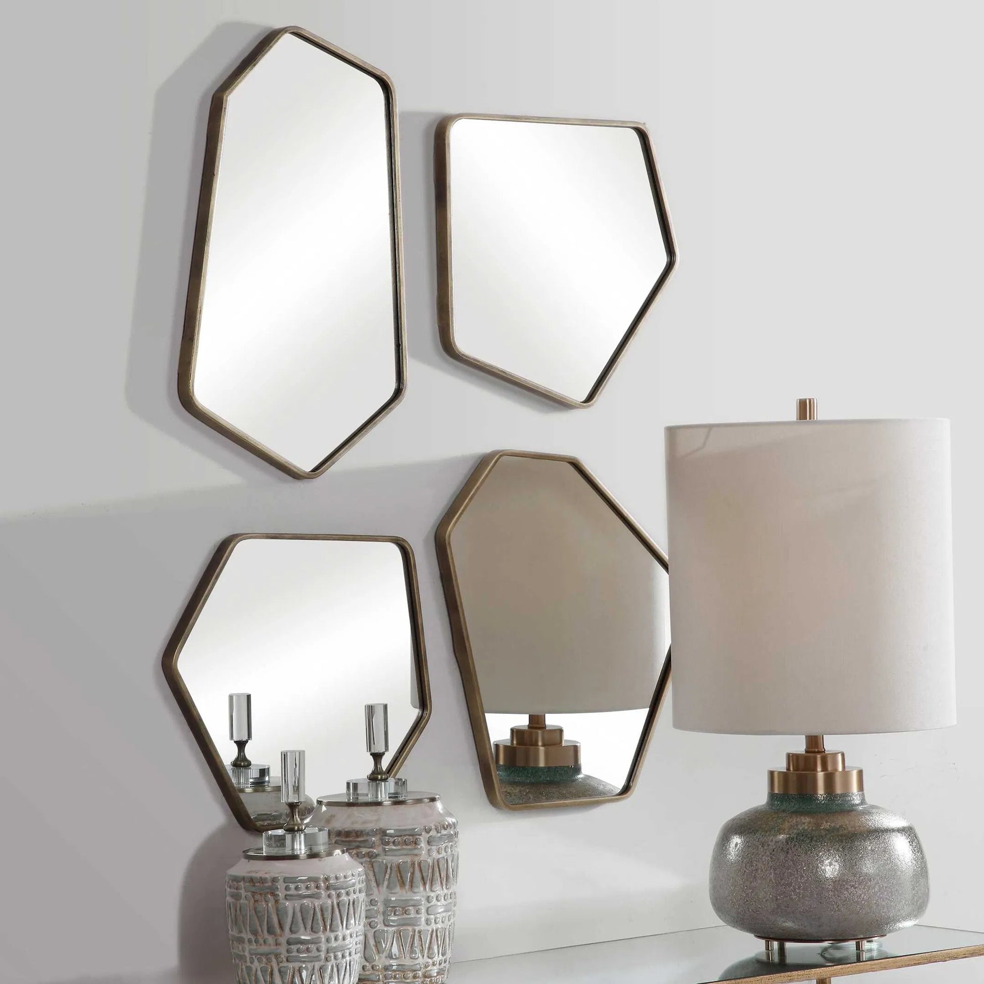 Linneah Modern Mirrors by Uttermost. Made from metal, mdf, glass in a modern style.