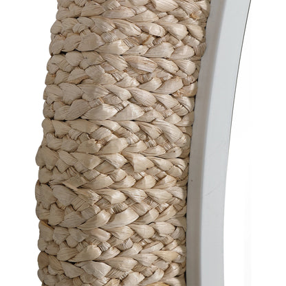 Carbet Round Rope Mirror by Uttermost. Made from iron, mdf, glass, straw in a coastal style.