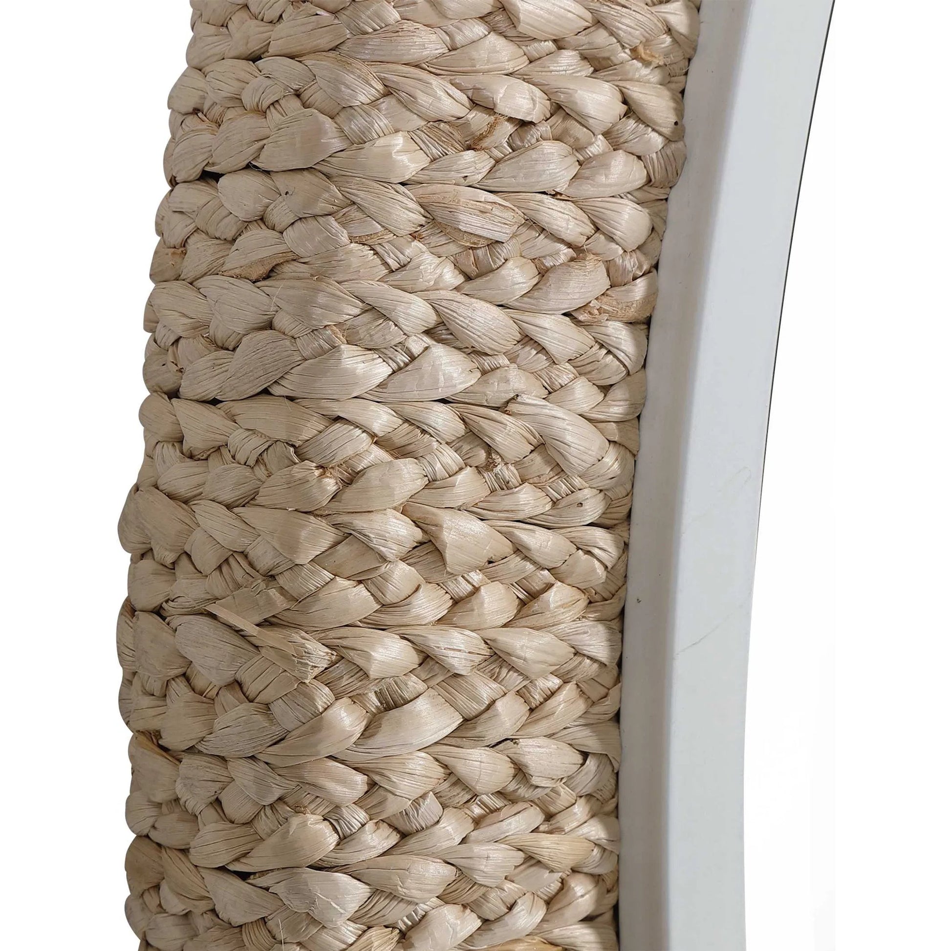 Carbet Round Rope Mirror by Uttermost. Made from iron, mdf, glass, straw in a coastal style.