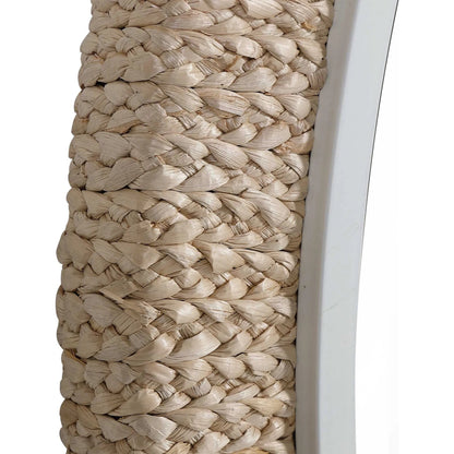 Carbet Round Rope Mirror by Uttermost. Made from iron, mdf, glass, straw in a coastal style.