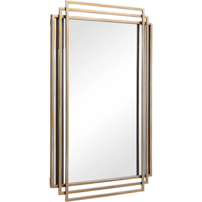 Amherst Brushed Mirror by Uttermost in gold. Made from iron, mdf, mirror in a transitional style.