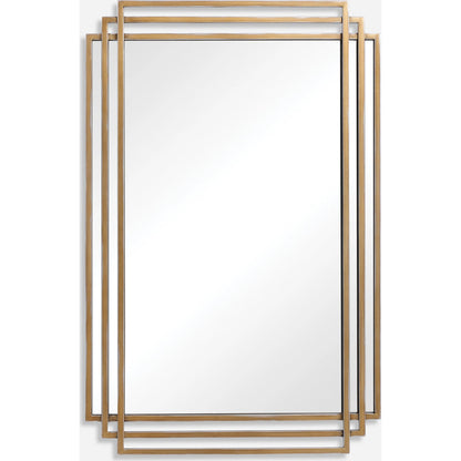 Amherst Brushed Mirror by Uttermost in gold. Made from iron, mdf, mirror in a transitional style.