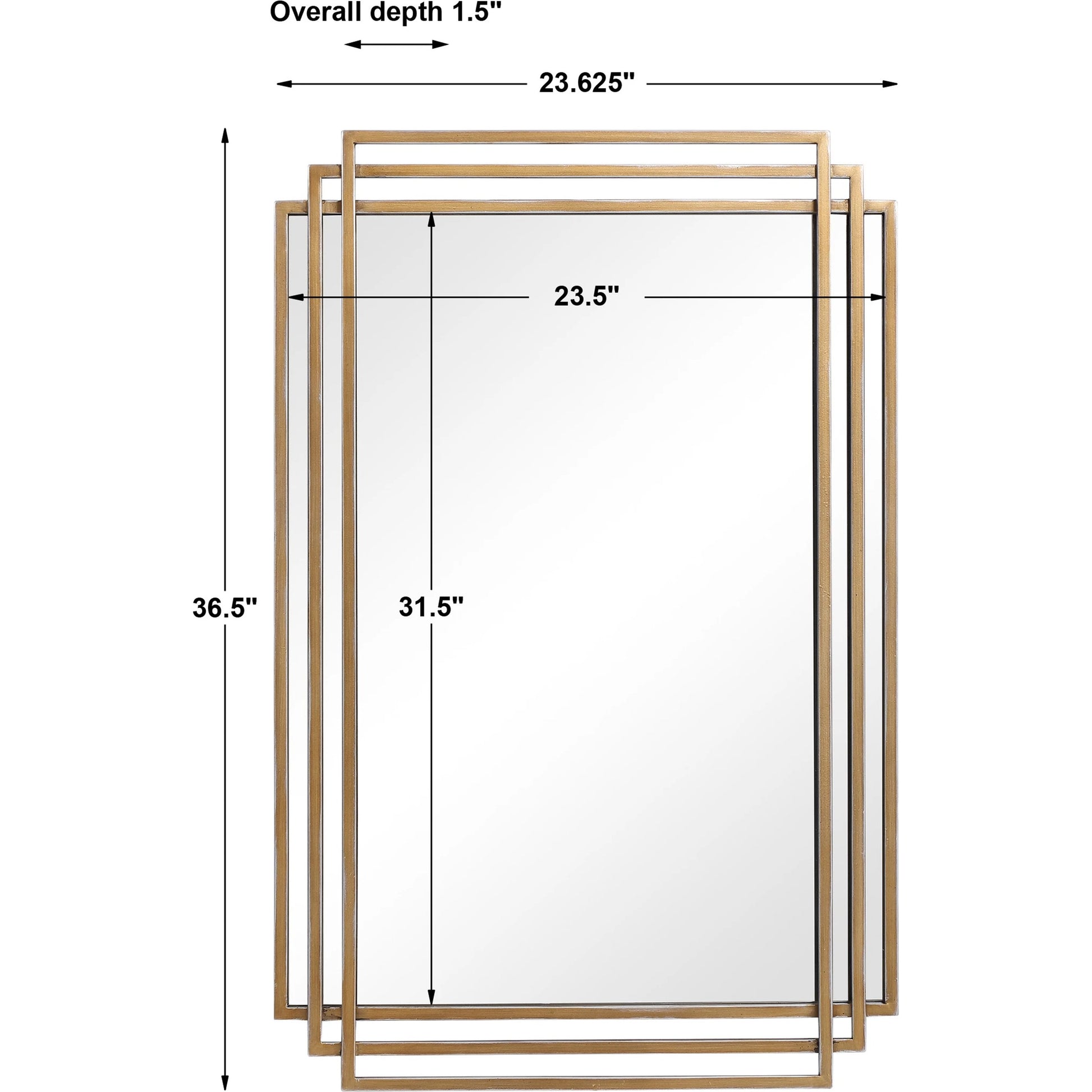 Amherst Brushed Mirror by Uttermost in gold. Made from iron, mdf, mirror in a transitional style.