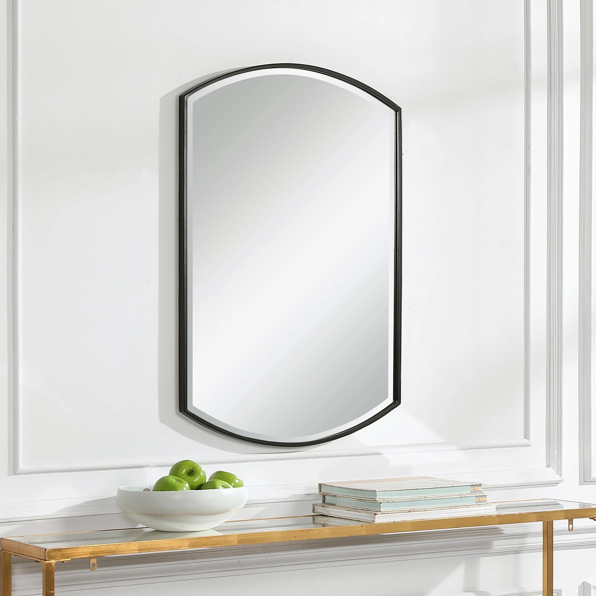 Shield Mirror by Uttermost in iron. Made from mdf, iron, mirror in a transitional style.