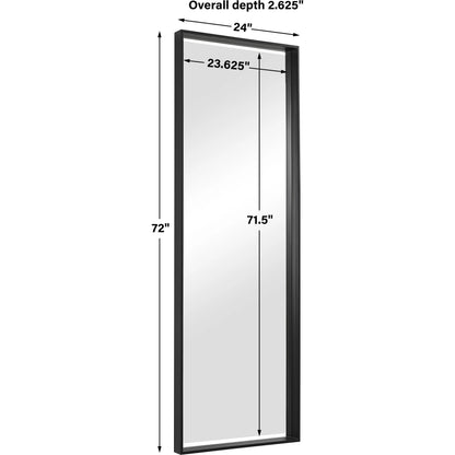 Kahn Mirror by Uttermost in matte black. Made from iron, mdf, glass in a modern style.