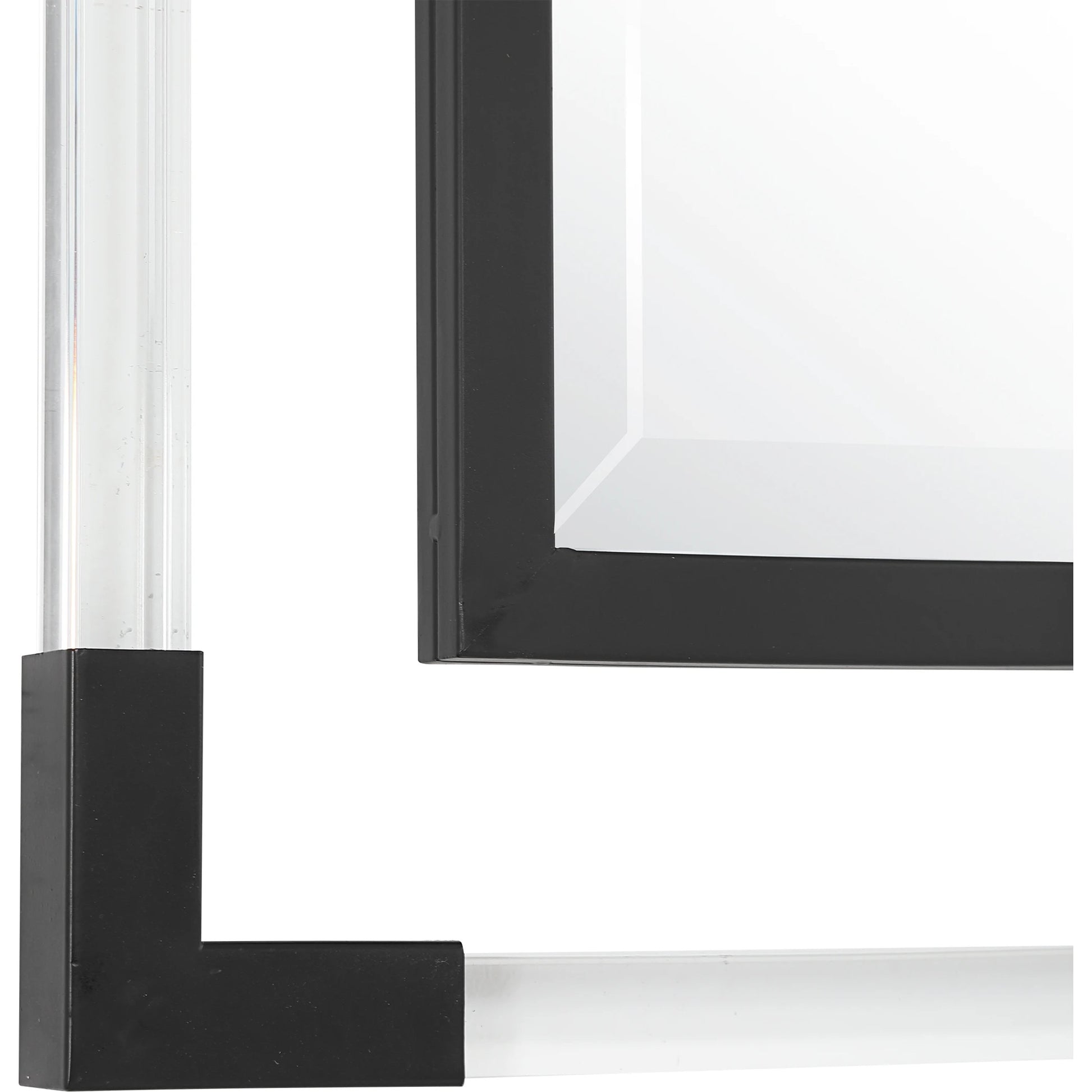 Balkan Mirror by Uttermost in matte black. Made from iron, mdf, glass, acrylic in a modern style.