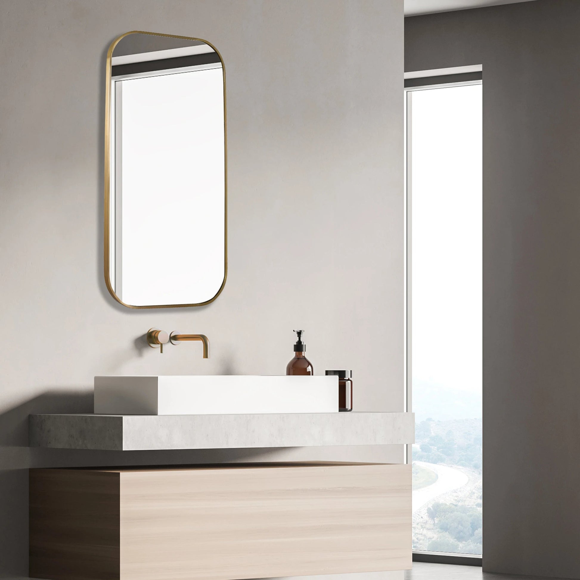 Taft Mirror by Uttermost. Made from stainless steel, mdf, glass in a modern style.