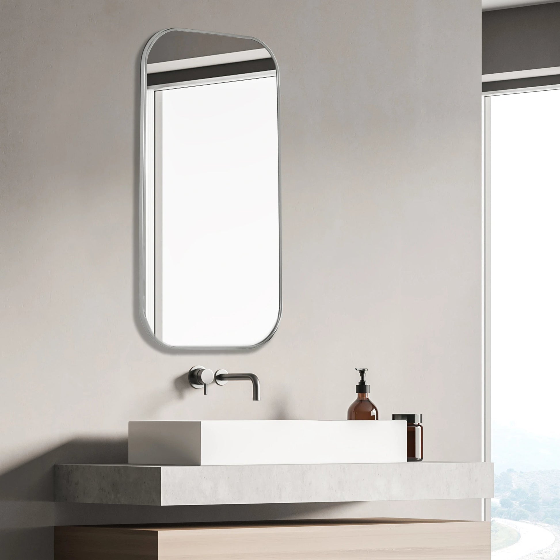 Taft Mirror by Uttermost. Made from stainless steel, mdf, glass in a modern style.