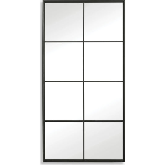 Rousseau Window Mirror by Uttermost in black. Made from iron, mdf, glass in a transitional style.