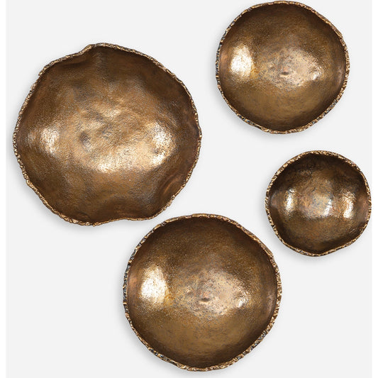 Lucky Coins Wall Bowls by Uttermost in vintage brass. Made from aluminum in a eclectic & global style.