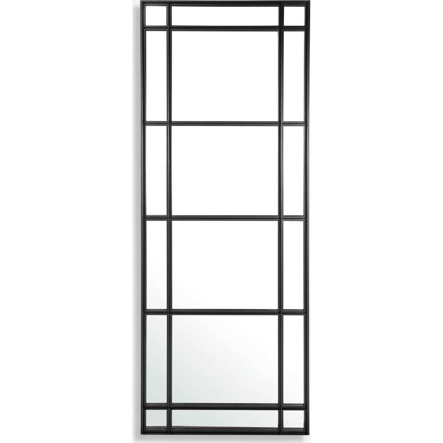008 SI-1789752 | Primary Silo | Atticus Mirror by Uttermost in satin black. Made from iron, mdf, glass in a traditional style.