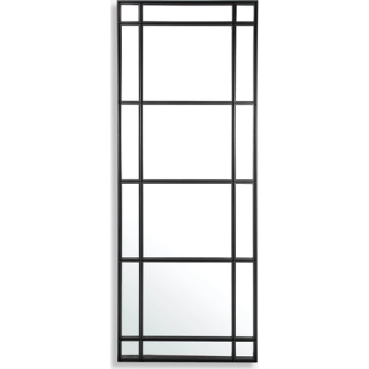 Atticus Mirror by Uttermost in satin black. Made from iron, mdf, glass in a traditional style.