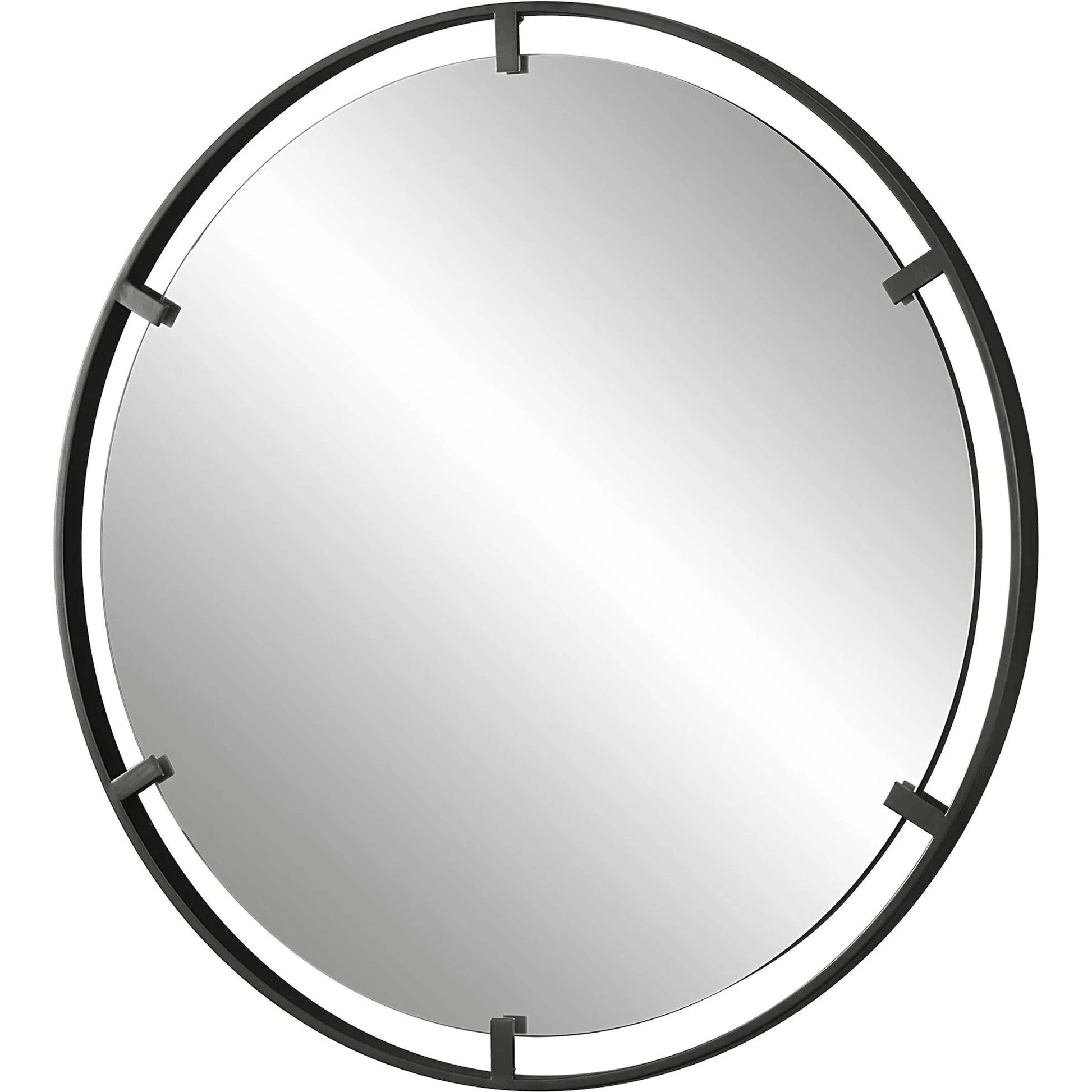 Cashel Mirror by Uttermost in satin black. Made from mdf, iron, mirror in a modern style.