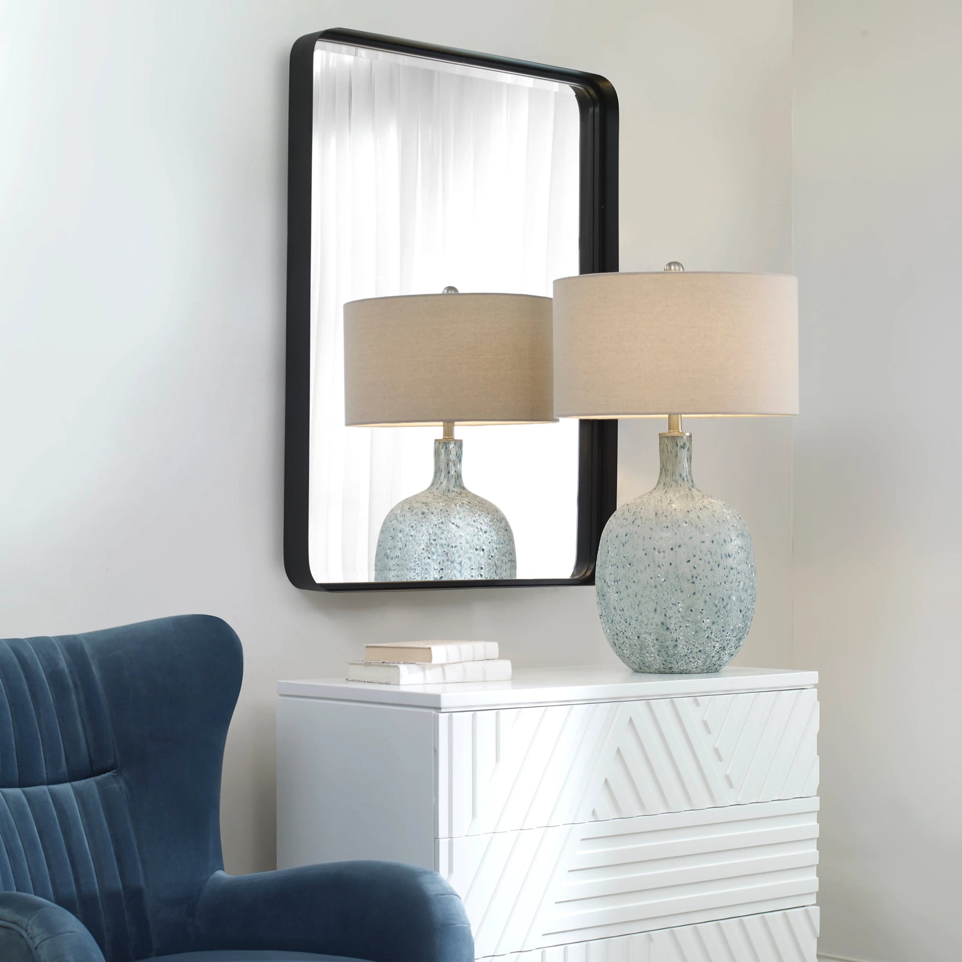 Crofton Large Mirror by Uttermost. Made from mdf, iron, mirror in a modern style.