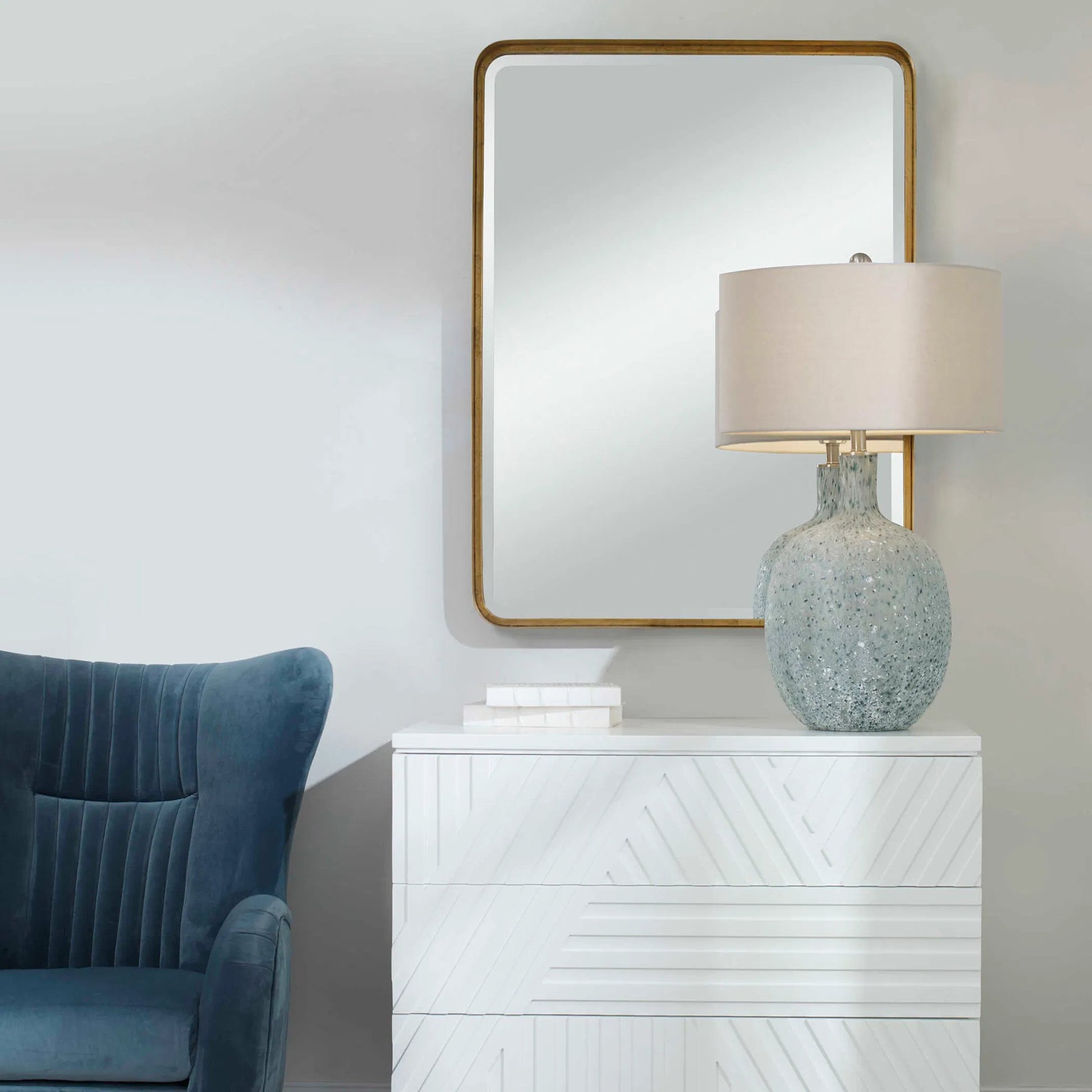 Crofton Large Mirror by Uttermost. Made from mdf, iron, mirror in a modern style.