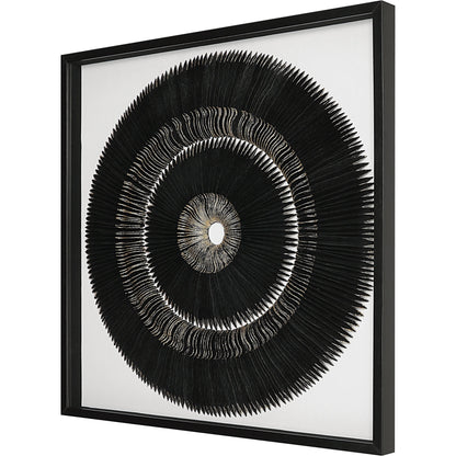 Sandara and Shadow Box by Uttermost in black, gold. Made from pine, paper, glass, linen, velvet in a eclectic & global style.