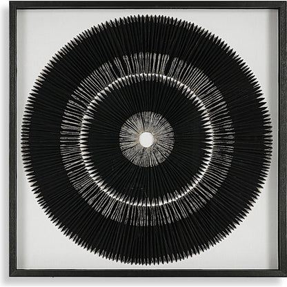 Sandara and Shadow Box by Uttermost in black, gold. Made from pine, paper, glass, linen, velvet in a eclectic & global style.