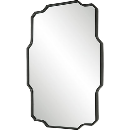Casmus Wall Mirror by Uttermost in matte black. Made from iron, glass, mdf in a transitional style.