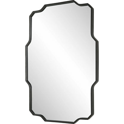 Casmus Wall Mirror by Uttermost in matte black. Made from iron, glass, mdf in a transitional style.