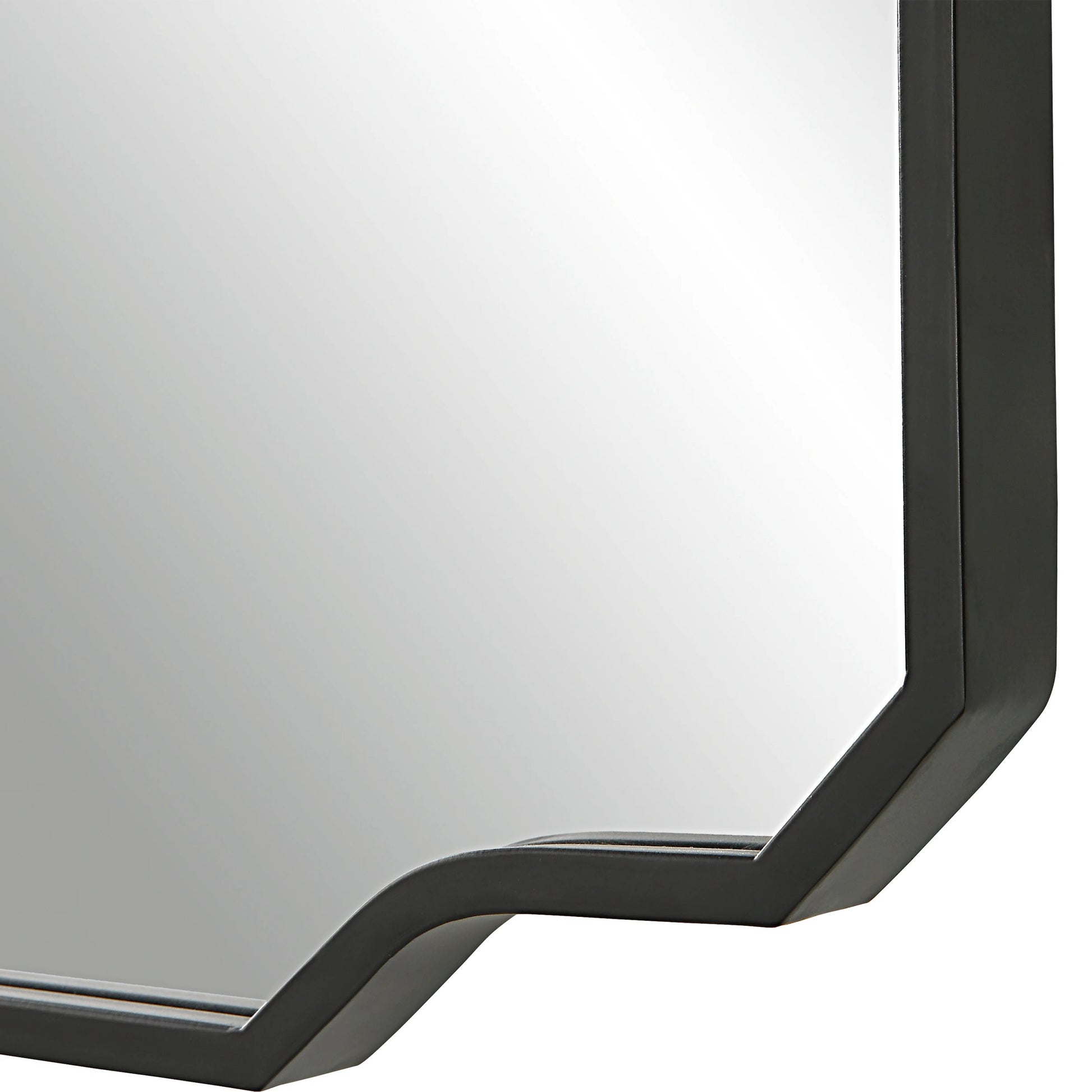 Casmus Wall Mirror by Uttermost in matte black. Made from iron, glass, mdf in a transitional style.