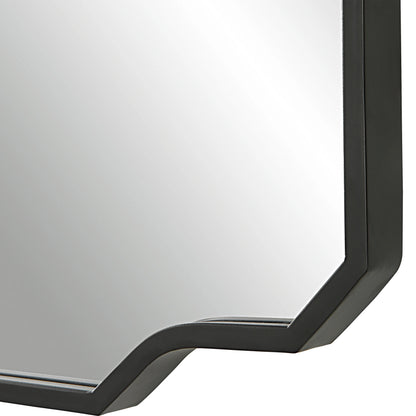 Casmus Wall Mirror by Uttermost in matte black. Made from iron, glass, mdf in a transitional style.