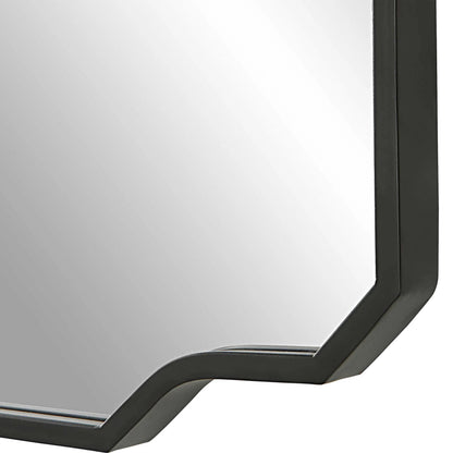 Casmus Wall Mirror by Uttermost in matte black. Made from iron, glass, mdf in a transitional style.