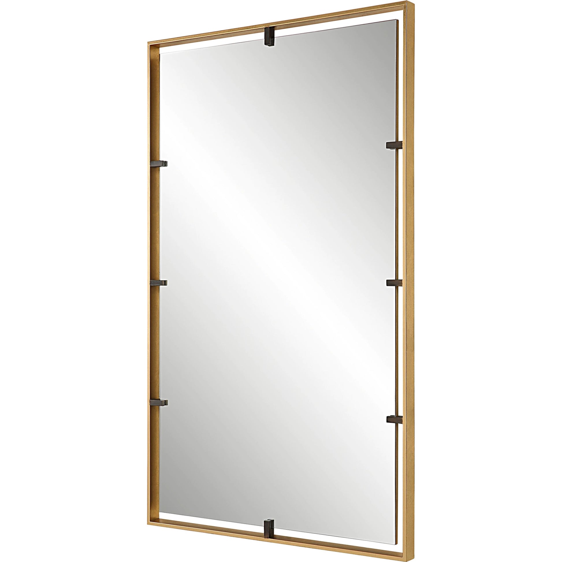 Egon Wall Mirror by Uttermost in gold. Made from iron, glass, mdf in a traditional style.