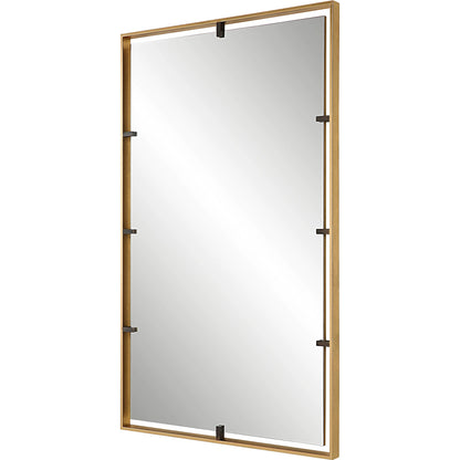 Egon Wall Mirror by Uttermost in gold. Made from iron, glass, mdf in a traditional style.