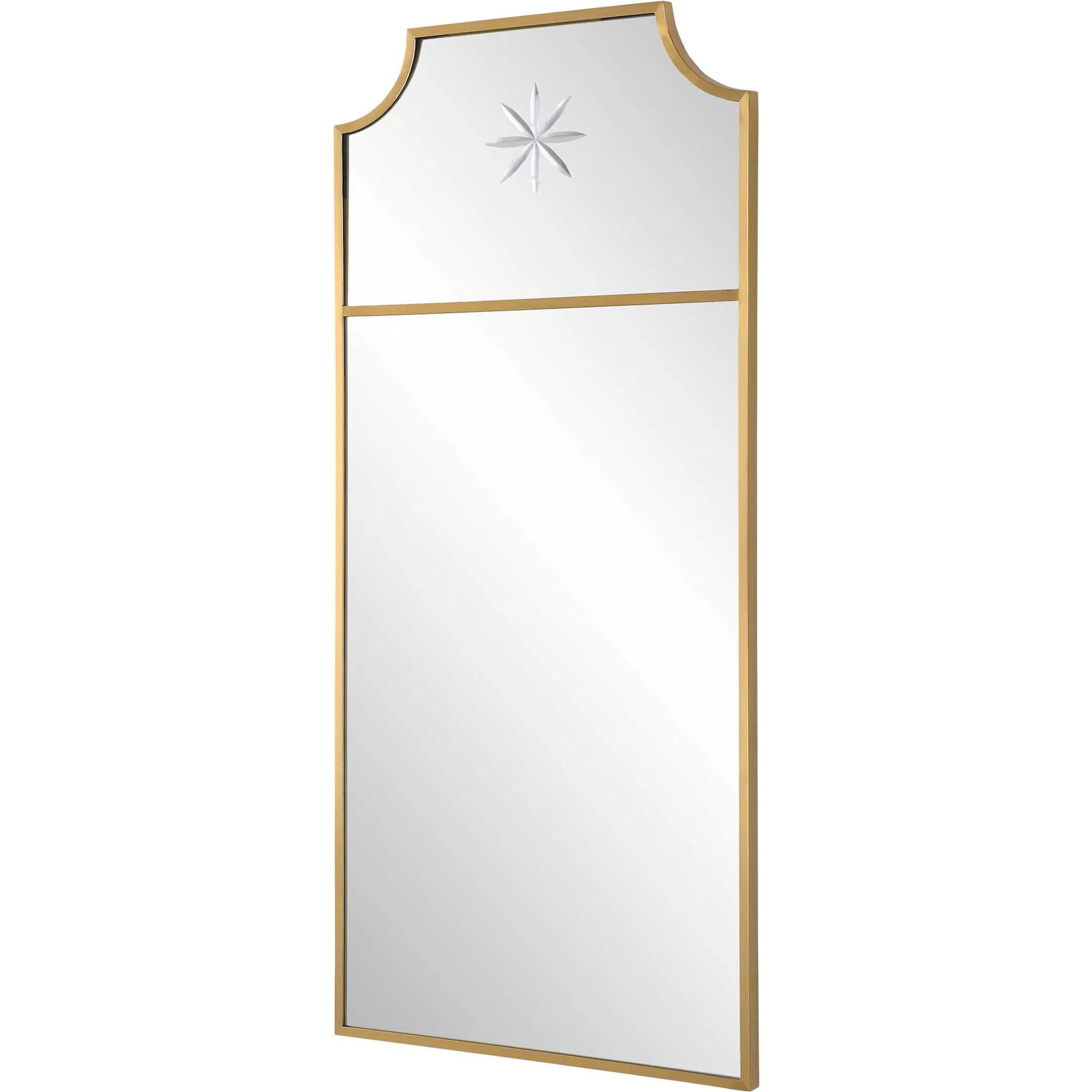 Caddington Mirror by Uttermost in brass. Made from stainless steel, glass, mdf in a transitional style.
