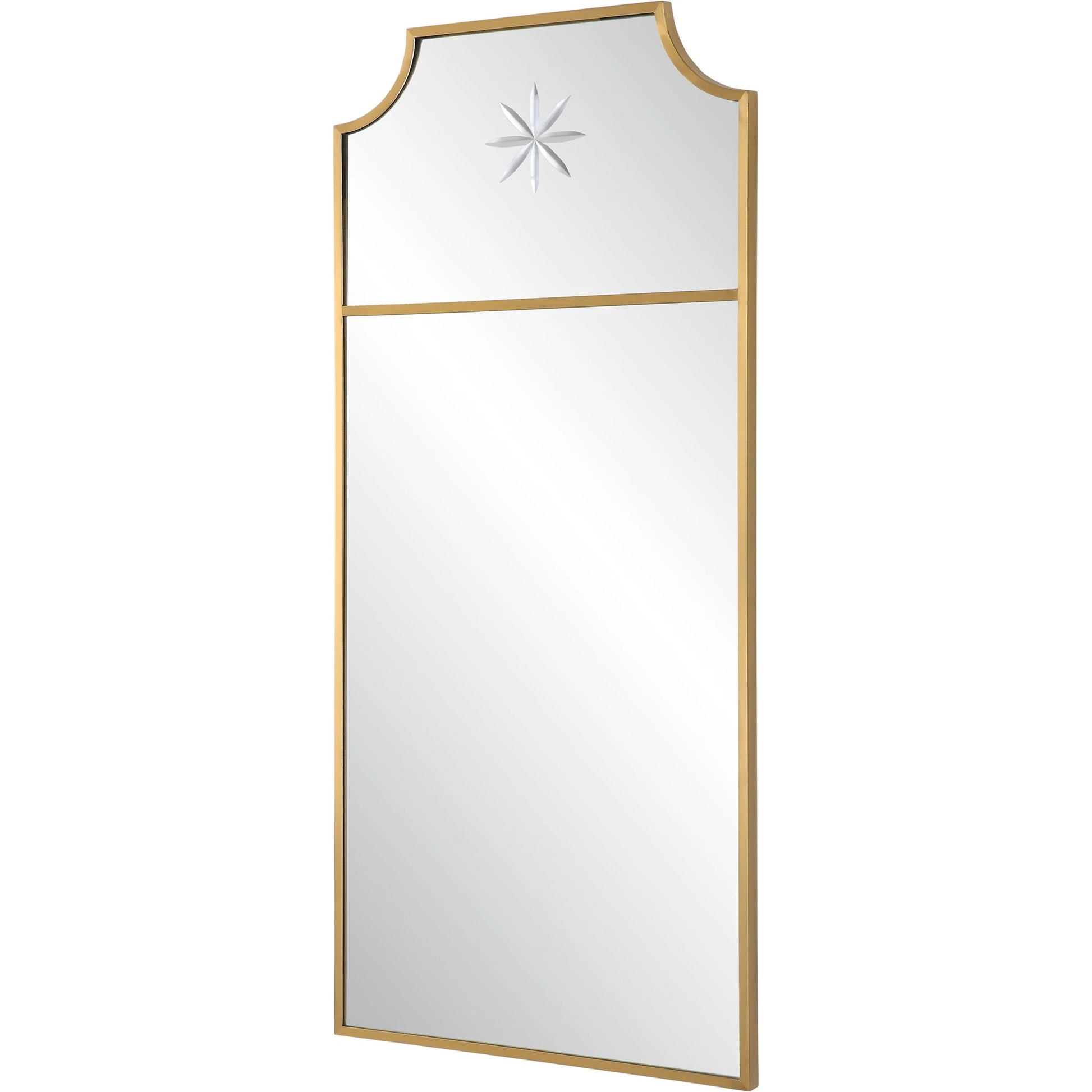 Caddington Mirror by Uttermost in brass. Made from stainless steel, glass, mdf in a transitional style.