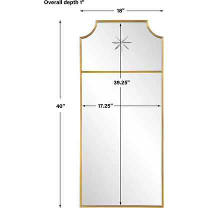 Caddington Mirror by Uttermost in brass. Made from stainless steel, glass, mdf in a transitional style.
