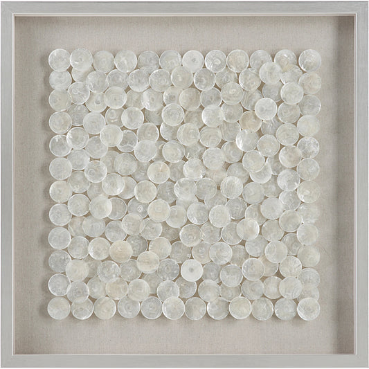 Roxas Shadow Box by Uttermost in brushed silver. Made from pine, shell, glass, linen, velvet in a unique style.