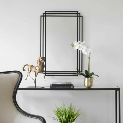 Amherst Mirror by Uttermost in matte black. Made from mdf, iron, mirror in a modern style.