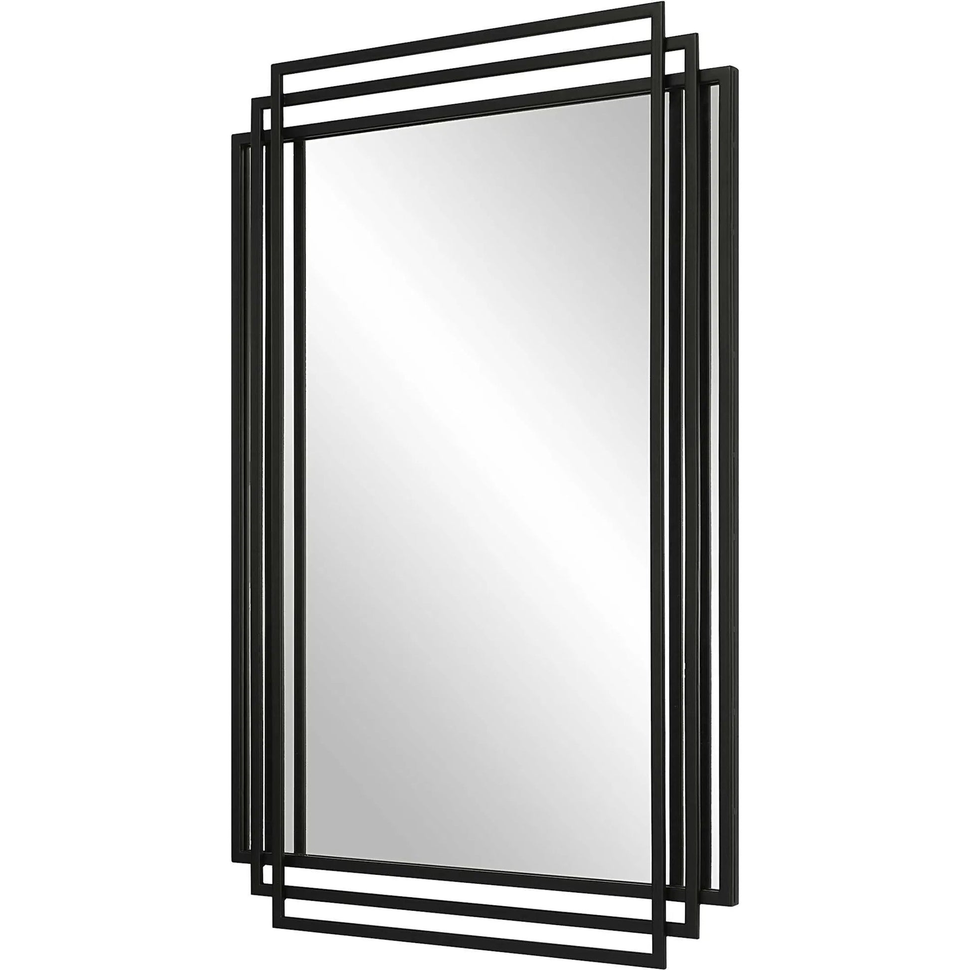 Amherst Mirror by Uttermost in matte black. Made from mdf, iron, mirror in a modern style.