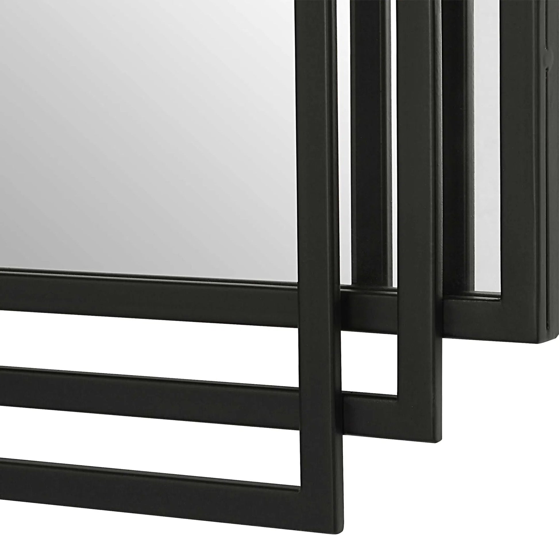 Amherst Mirror by Uttermost in matte black. Made from mdf, iron, mirror in a modern style.