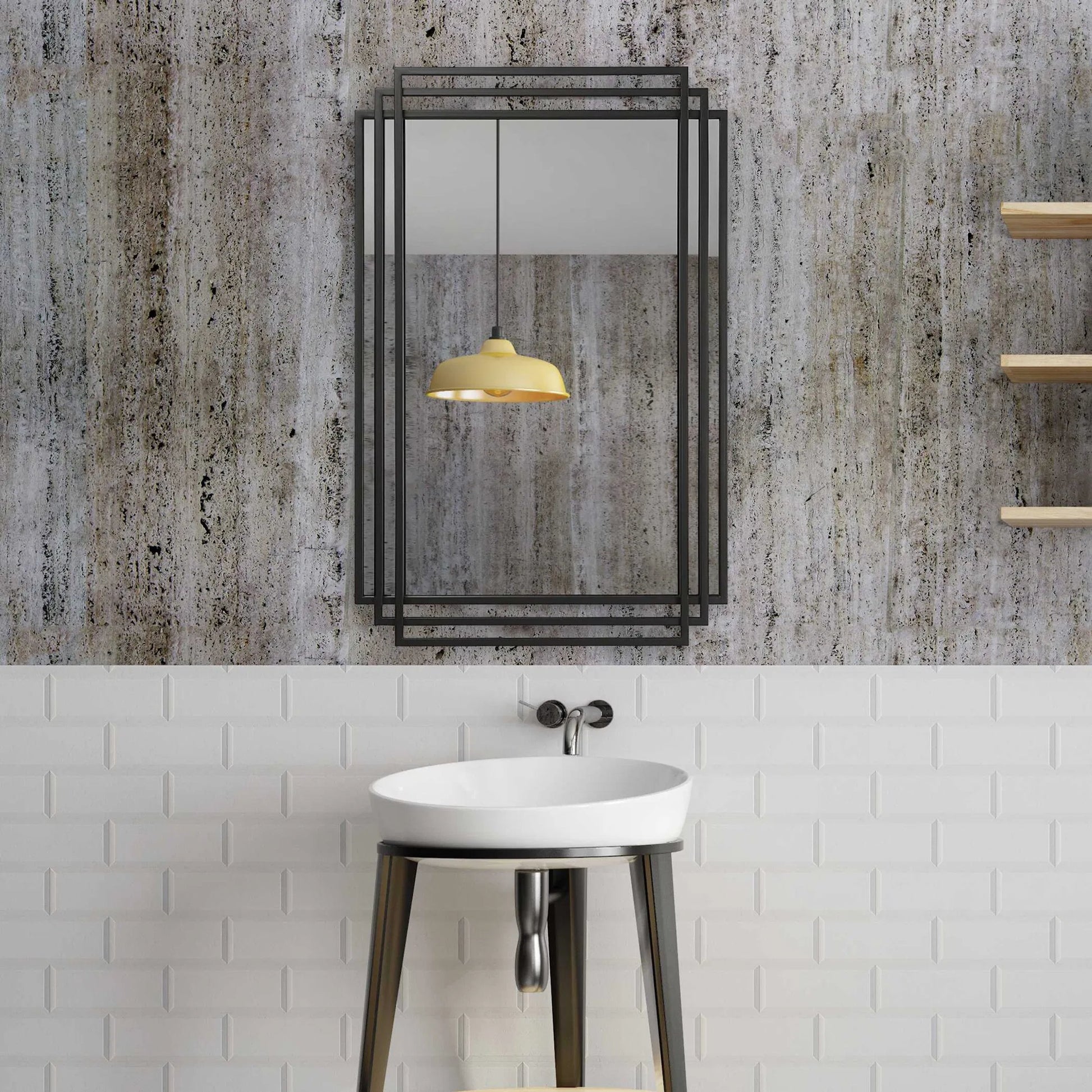 Amherst Mirror by Uttermost in matte black. Made from mdf, iron, mirror in a modern style.