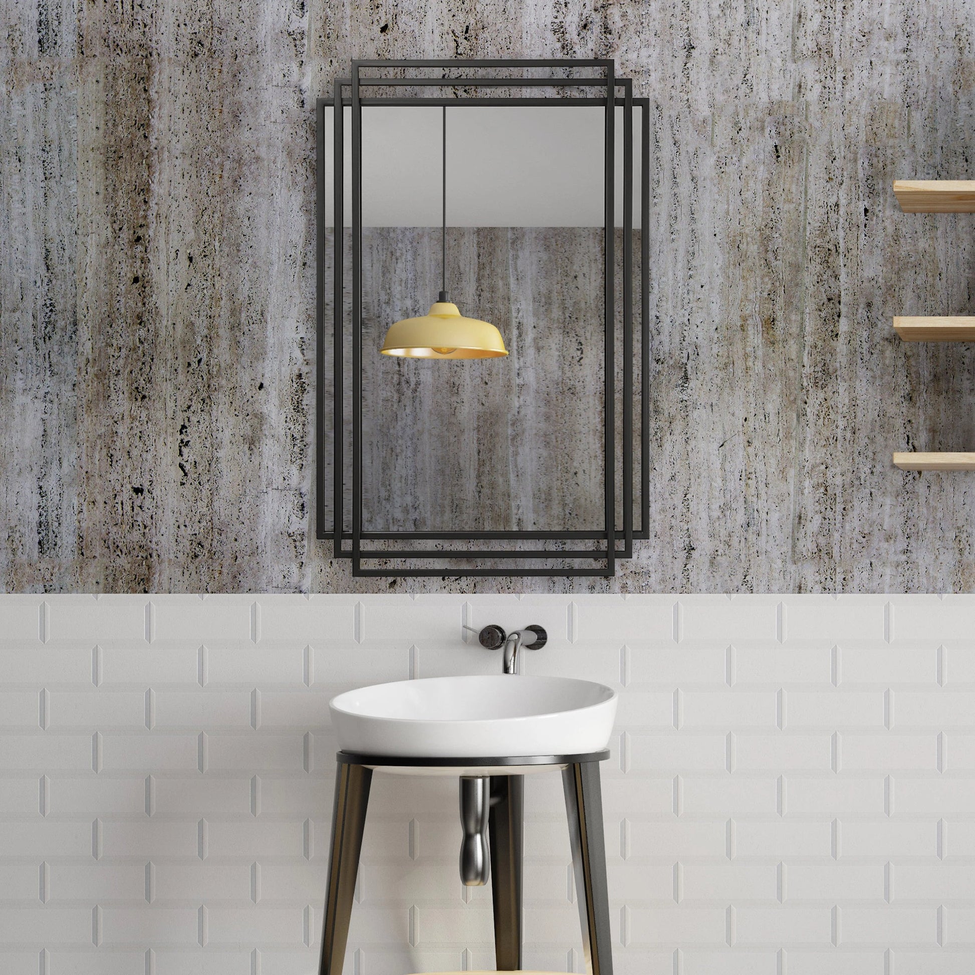 Amherst Mirror by Uttermost in matte black. Made from mdf, iron, mirror in a modern style.